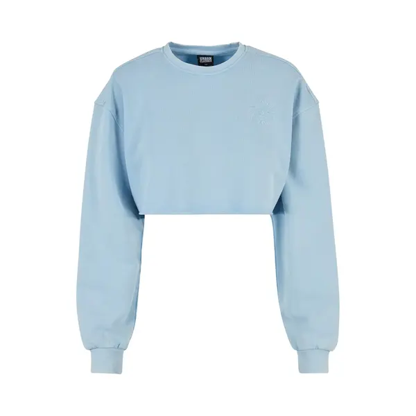 Sweatshirt Crop Embroidered With Flowers Large Sizes Woman Urban Classics thumbnail