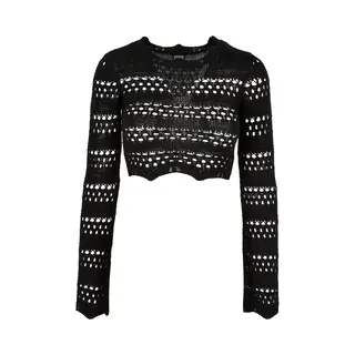 Urban Classics - Cropped Crochet Knit Crop Top - 3XL - Zwart
