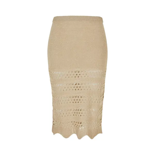 Urban Classics Damen Rock Ladies 3/4 Crochet Knit Skirt Softseagrass 5XL thumbnail