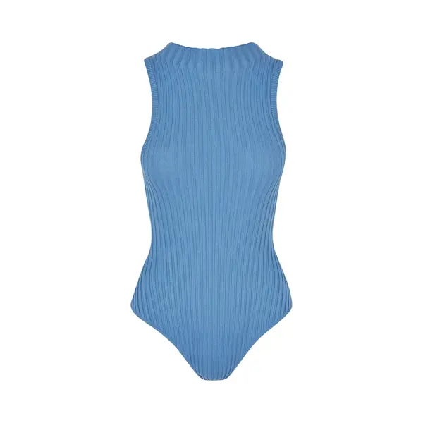 Urban Classics - Rib Knit Sleeveless Bodysuit - 4XL - Blauw thumbnail