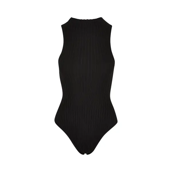 Urban Classics - Rib Knit Sleeveless Bodysuit - 3XL - Zwart thumbnail