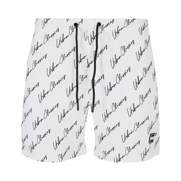 Urban Classics - Pattern Whitescriptlogo Zwemshorts - Xl thumbnail