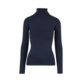Urban Classics, Damen, Pullover, Ladies Knitted Turtleneck Sweater, Blau, (Xs)
