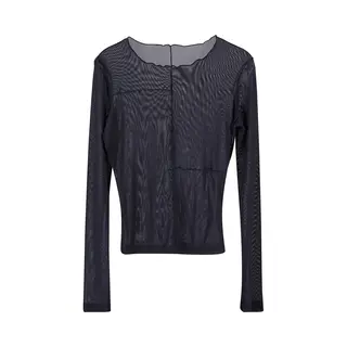 Urban Classics Damen T-Shirt Ladies Exposed Seam Mesh Longsleeve Black L