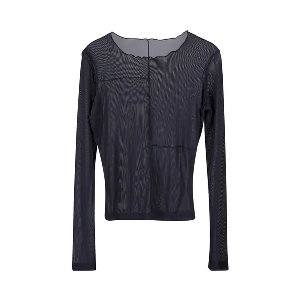 Urban Classics Damen T-Shirt Ladies Exposed Seam Mesh Longsleeve Black L thumbnail