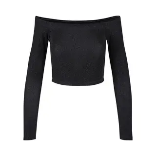 Women's Long-sleeved Sequined Sweater With Bare Shoulders Urban Classics
