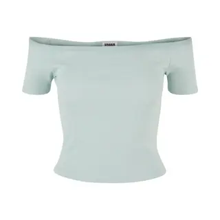 Urban Classics Damen T-Shirt Ladies Organic Off Shoulder Rib Tee, Schulterfreies T-Shirt Für Frauen, Bio-Baumwolle, Erhältlich In Vielen Farben,