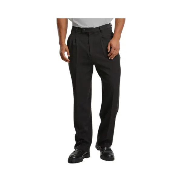 Urban Classics Double Pleated Dressed Pants Black, 33 thumbnail