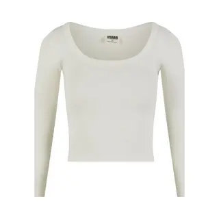 Urban Classics, Damen, Shirts, Organic Rib Wide Neck, Weiss, (Xxl)