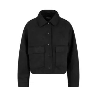 Urban Classics Damen Übergangsjacke Ladies Soft Touch Jacket, Leichte Damen Jacke Aus Veloursleder, Größen Xs - Xl
