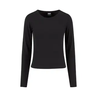 Urban Classics Women's TB7456-Ladies Basic Super Slim Longsleeve T-Shirt, Black, 3XL