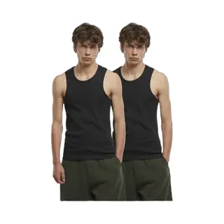 Urban Classics, Herren, Shirts, Ribbed Undershirt 2-Pack - 195343, Schwarz, (4XL)
