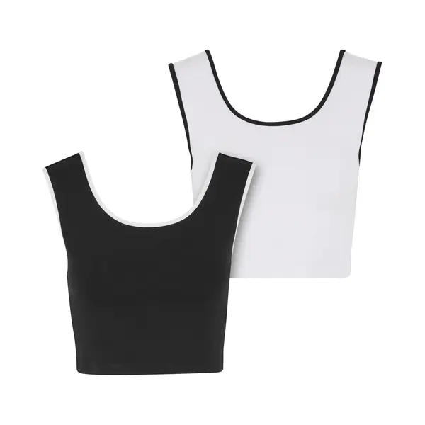 Women's Cropped Tank Top Urban Classics Contrast thumbnail