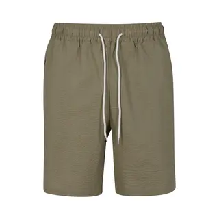 Urban Classics - Basic Seersucker Korte Broek - 4XL - Olijfgroen