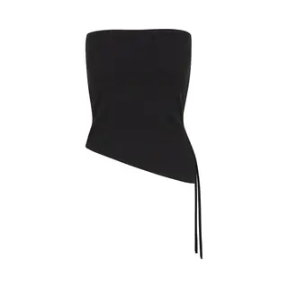 Urban Classics - Waffle Pique Bandeau Mouwloze Top - 5XL - Zwart