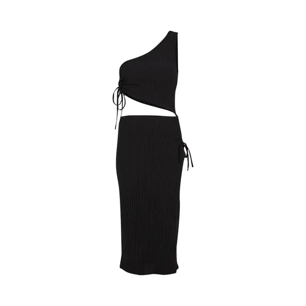 Urban Classics Ladies Cut Out Jersey Dress Mittellanges Kleid Schwarz In Xl thumbnail