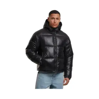 Urban Classics Herren Winterjacke Shiny Puffer Jacket, Glänzende Steppjacke Mit Reißverschluss, Warme Daunenjacke Mit Kapuze, Größen S - 5XL