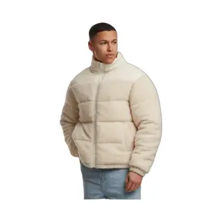 Urban Classics - Fabric Mix Teddy Gewatteerd Jack - S - Creme