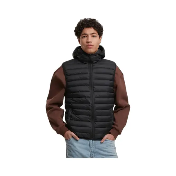 Urban Classics - Light Weigh With Hood Mouwloos Jacket - M - Zwart thumbnail