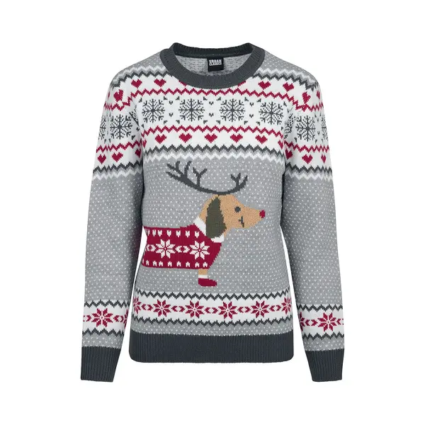 Urban Classics Sausage Dog Christmas Dames Christmas Jumper - 3XL thumbnail