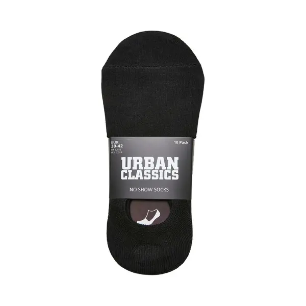 Urban Classics - No Show 10-Pack Enkelsokken - 39/42 - Zwart thumbnail