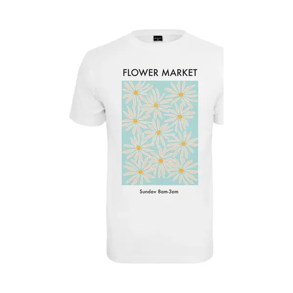 Mister Tee - Flower Market Dames T-shirt - Xs - Wit thumbnail