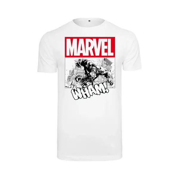 Merchcode The Avengers - Smashing Hulk Heren T-shirt - S - Wit thumbnail