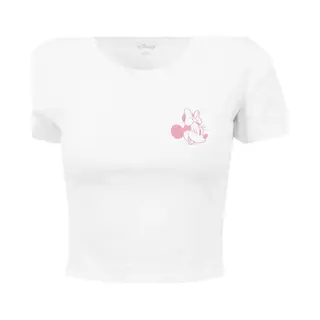 Merchcode, Damen, Shirts, Ladies Minnie Mouse Wink Tee - 119441, Weiss, (S)