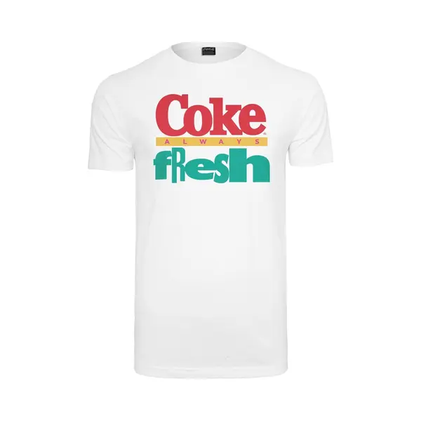 Merchcode Coca Cola - 90's Logo Heren T-shirt - M - Wit thumbnail