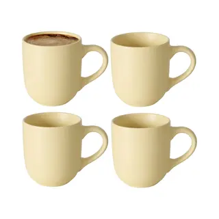 Boltze Koffiemokken Paris - 1x Stuks - Keramiek - Pastel Geel - 300 Ml - 8 X 10 Cm