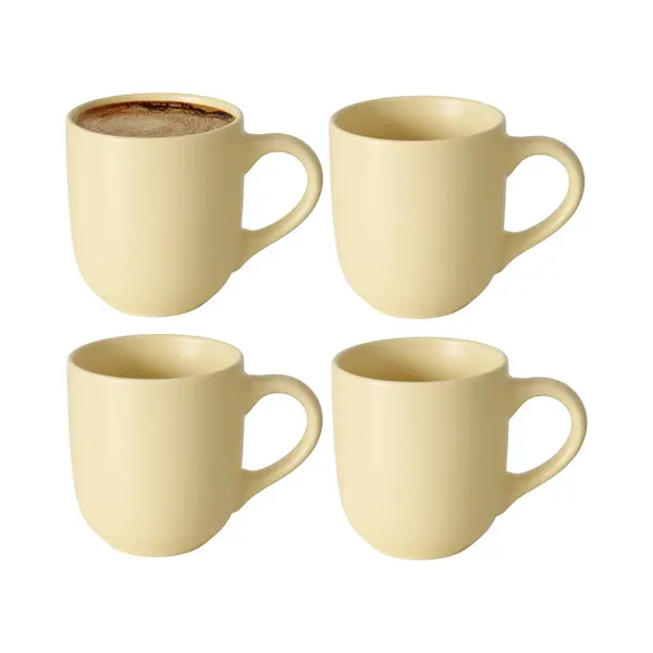 Boltze Koffiemokken Paris - 1x Stuks - Keramiek - Pastel Geel - 300 Ml - 8 X 10 Cm thumbnail