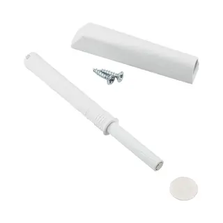 Sotech Türdämpfer K-Push-To-Open Mit Magnetspitze (Ausstoßweg, 37 Mm) Weiß Inkl. Einbauadapter Für Möbelscharniere Ohne Federn Drucköffner Für