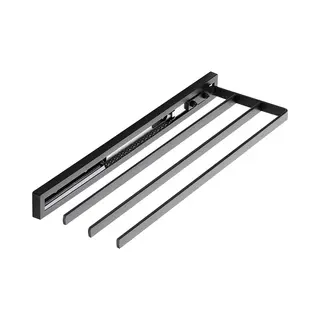 Sotech Handdoekrek Style 3-armig Zwart 415 Mm Verlengstuk 300 Mm Handdoekrek Voor Zijdelingse Bevestiging Aan Wastafel In Badkamer En Keuken