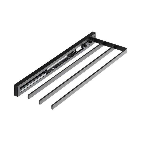 Sotech Handdoekrek Style 3-armig Zwart 415 Mm Verlengstuk 300 Mm Handdoekrek Voor Zijdelingse Bevestiging Aan Wastafel In Badkamer En Keuken thumbnail