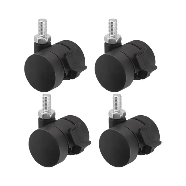 Sotech Set Van 4 Meubelwielen Aachen Met M8 X 15 Mm Schroefdraad En Rem (Ø 35 Mm, 40 Kg Draagvermogen Per Wiel, 360 Graden Draaibaar, Zwart) thumbnail