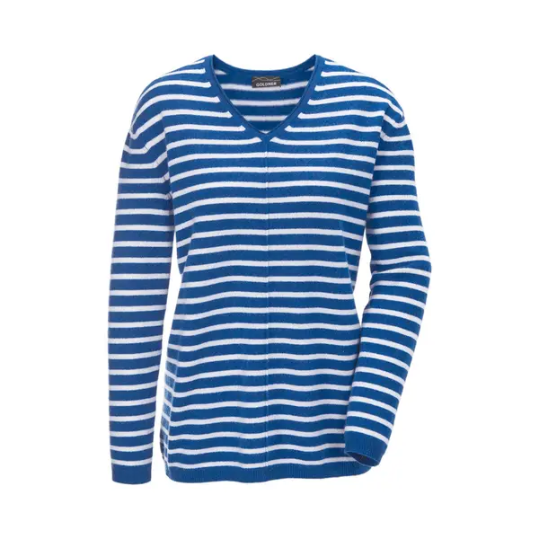 Goldner Pullover Van Kasjmier Met V-hals Pullover Van Kasjmier Met V-hals thumbnail