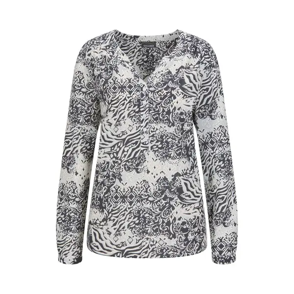 Goldner Blouse Met Print Gedessineerde Blouse Met Unieke Print thumbnail