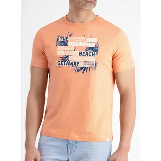 Lerros - T-shirt - Heren - L - 918 Pale Papaya - Katoen - 2563067
