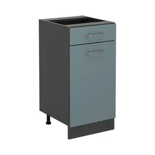 Vicco Unterschrank R-Line, Blau-Grau/Weiß, 40 Cm Ohne Arbeitsplatte (1-St)