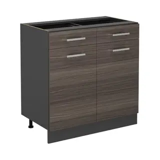 Vicco - Küchenunterschrank R-line, Edelgrau, 80 Cm Ohne Arbeitsplatte