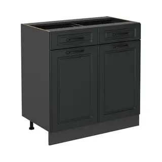 Küchenunterschrank R-line, Anthrazit Landhaus, 80 Cm Ohne Arbeitsplatte, Vicco