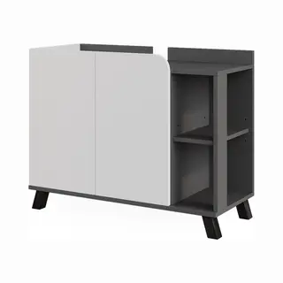 Vicco Waschbeckenunterschrank Karen, Anthrazit/Weiß, 80 X 65 Cm Mit 2 Türen (1-St)
