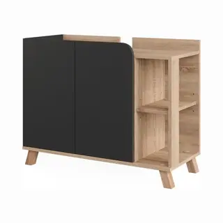 Vicco Waschbeckenunterschrank Karen, Sonoma/Anthrazit, 80 X 65 Cm Mit 2 Türen (1-St)