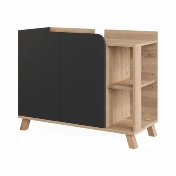 Vicco Waschbeckenunterschrank Karen, Sonoma/Anthrazit, 80 X 65 Cm Mit 2 Türen (1-St) thumbnail