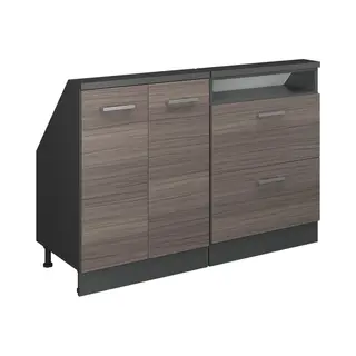 Dachschrägenschrank-set Rion, Edelgrau/anthrazit, 2er Set, Vicco