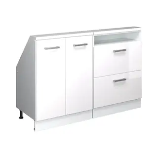 Vicco Wardrobe For Sloping Ceiling Set Rion, White High Gloss/white, Set Of 2, Suitable For Space-saving Storage Under Sloping Ceilings