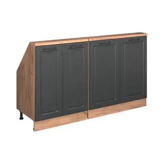 Vicco Kommode Rion, Anthrazit Landhaus/Goldkraft Eiche/Goldkraft Eiche, 2er Set (2 St)
