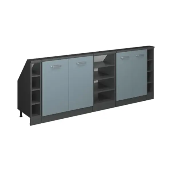 Dachschrägenschrank-set Rion, Blau-grau/anthrazit, 5er Set, Vicco thumbnail