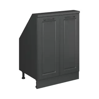 Dachschrägenschrank Rion, Anthrazit Landhaus/anthrazit, Mit 2 Türen, Vicco