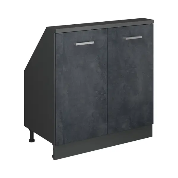 Dachschrägenschrank Rion, Schwarz Beton/anthrazit, Mit 2 Türen, Vicco thumbnail